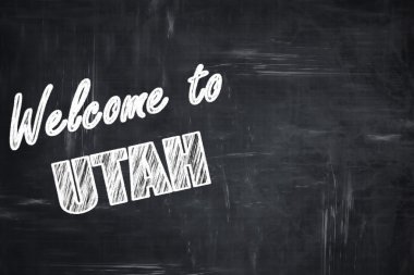 Tebeşir harfleri ile Chalkboard arka plan: Utah hoş geldiniz