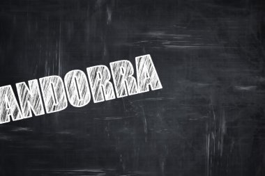 Tebeşir harfleri ile Chalkboard arka plan: Andorra selamlar