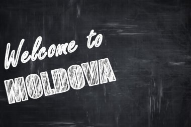 Tebeşir harfleri ile Chalkboard arka plan: Moldova hoş geldiniz