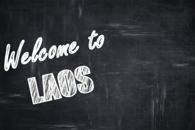 Tebeşir harfleri ile Chalkboard arka plan: Laos hoş geldiniz