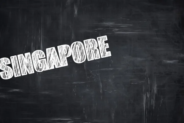 Tablica tło z kredą litery: pozdrowienia od singapo — Zdjęcie stockowe