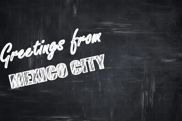 Arrière-plan tableau avec des lettres craie : Salutations du Mexique — Photo