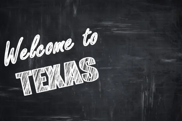 Schoolbord achtergrond met krijt letters: Welkom bij Texas — Stockfoto