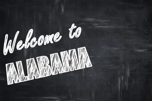 Chalkboard háttér kréta betűk: Welcome to Alabama — Stock Fotó