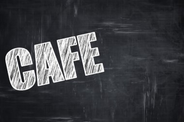 Kara tahta arka plan ile tebeşir harfler: Cafe işareti arka plan