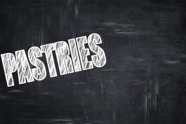 Kara tahta arka plan ile tebeşir harfler: lezzetli hamur işleri SIG