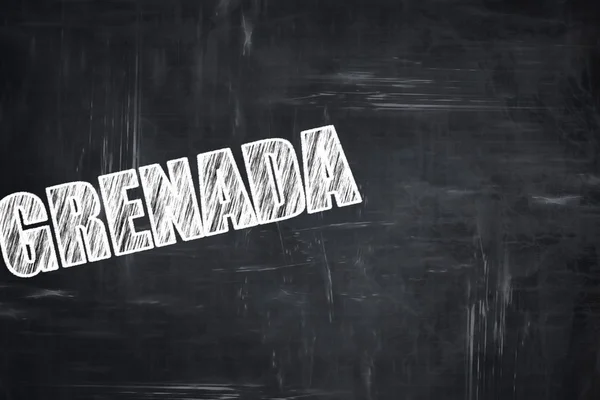 Μαυροπίνακας φόντο με κιμωλία γράμματα: Χαιρετίσματα από τη Γρενάδα — Φωτογραφία Αρχείου