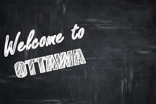Chalkboard background with chalk letters: Welcome to ottawa