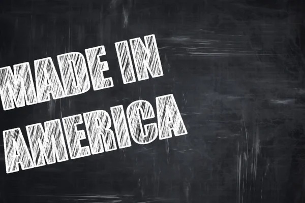 Chalkboard background with chalk letters: Made in america — Stock Photo, Image