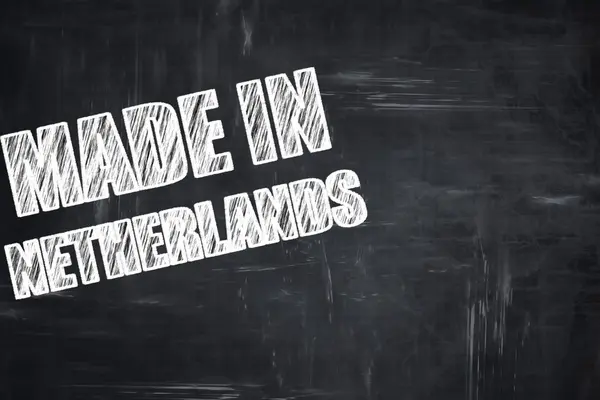 Tło Chalkboard z listów kreda: Made in Netherland — Zdjęcie stockowe
