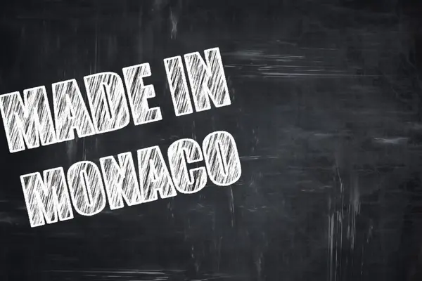 Крейдовий фон з крейдяними літерами: Зроблено в Монако — стокове фото