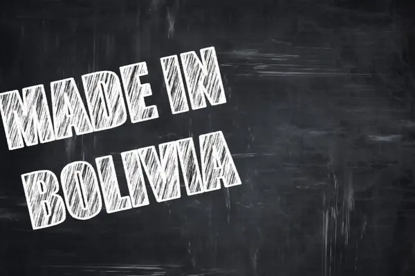 Tło Chalkboard z listów kreda: Made in Boliwia — Zdjęcie stockowe