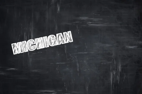 Μαυροπίνακας φόντο με κιμωλία γράμματα: Μίσιγκαν — Φωτογραφία Αρχείου