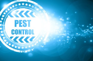 Blue stamp on a glittering background: Pest control background clipart