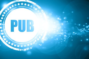 Pırıltılı zemin üzerine mavi pul: pub işareti arka plan