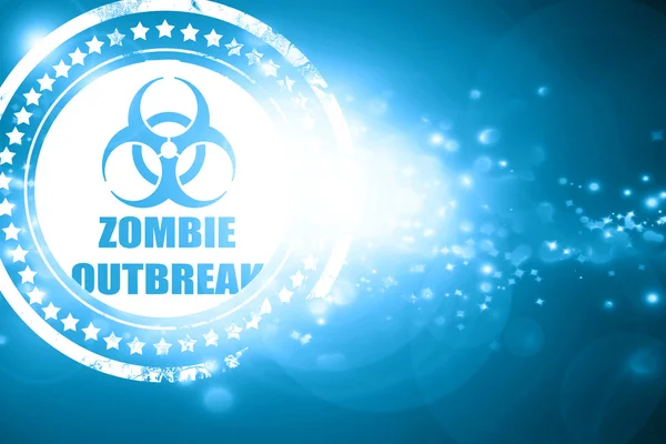 Sello azul sobre un fondo brillante: concepto de virus zombi de nuevo — Foto de Stock