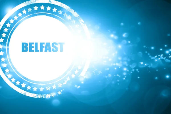 Blue stamp on a glittering background: belfast — Stock Photo, Image