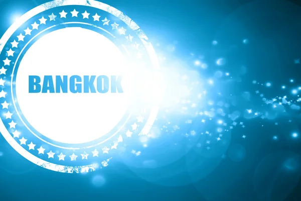 Niebieski znaczek na tle błyszczące: bangkok — Zdjęcie stockowe