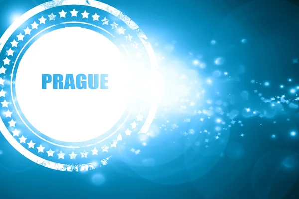 闪闪发光的背景上的蓝色印章 ︰ 布拉格 — 图库照片