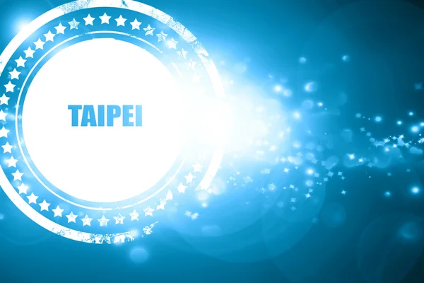 Blaue Marke auf glitzerndem Hintergrund: Taipei — Stockfoto