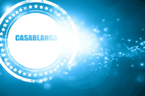 Blaue Marke auf glitzerndem Hintergrund: casblanca — Stockfoto