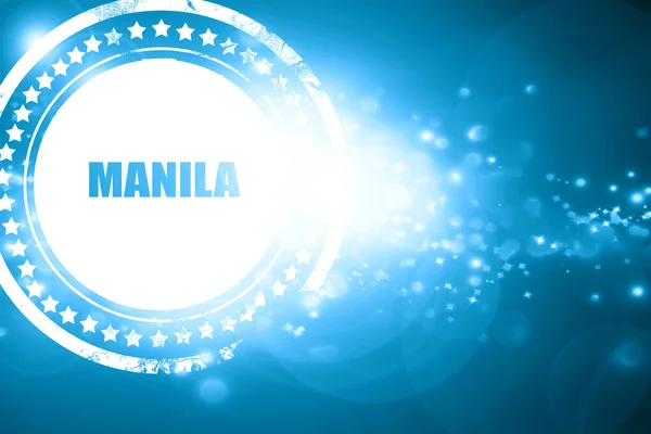 Blue stamp on a glittering background: manila — Stock Photo, Image