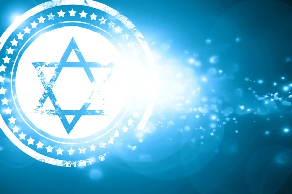 Blue stamp on a glittering background: Star of david — Stock Photo, Image