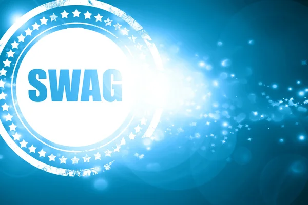 Blauer Stempel auf glitzerndem Hintergrund: Swag Internet Slang — Stockfoto