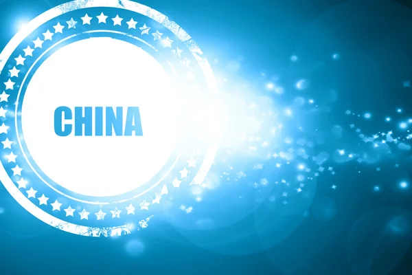 Blue stamp on a glittering background: Greetings from china — Stock Photo, Image