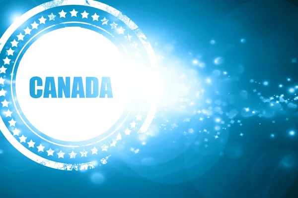 Blå stämpel på en glittrande bakgrund: Hälsningar från Kanada — Stockfoto