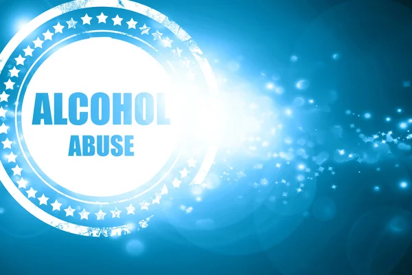빛나는 배경에 파란색 스탬프: 알코올 남용 기호 — 스톡 사진
