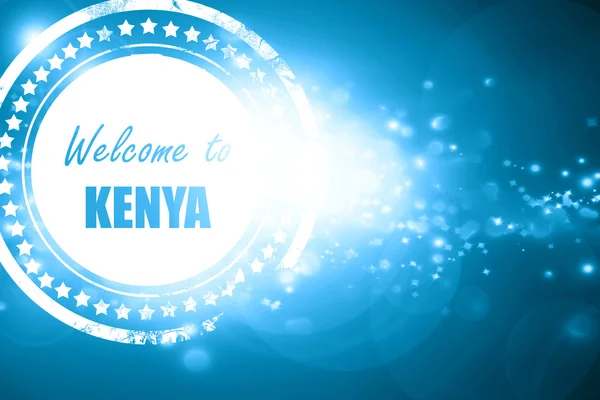 Sello azul sobre un fondo reluciente: Bienvenido a Kenya —  Fotos de Stock