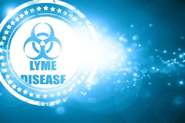 Blauer Stempel auf glitzerndem Hintergrund: Lyme-Virus-Konzept Backgr — Stockfoto