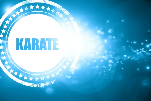 Blue stamp on a glittering background: karate sign background — Stock Photo, Image