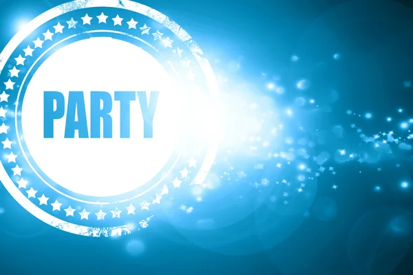 Blue stamp on a glittering background: party — Stock Photo, Image