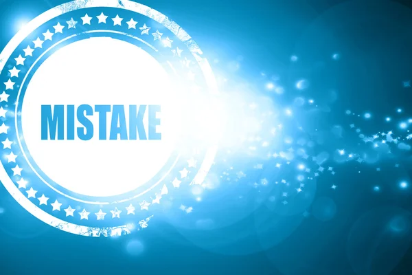 Blå stämpel på en glittrande bakgrund: misstag — Stockfoto