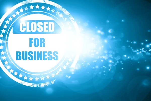 Modré razítko na třpytivé pozadí: uzavřen pro podnikání — Stock fotografie