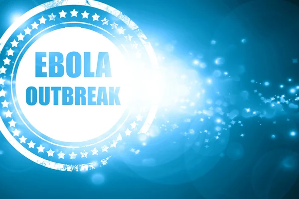 Carimbo azul sobre um fundo brilhante: Ebola conceito surto ba — Fotografia de Stock