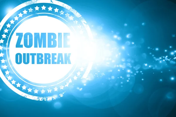 Timbre bleu sur un fond scintillant : concept de virus zombie retour — Photo