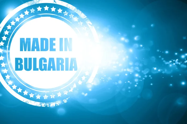 Синій штамп на блискучі фон: зроблений у Болгарії — стокове фото