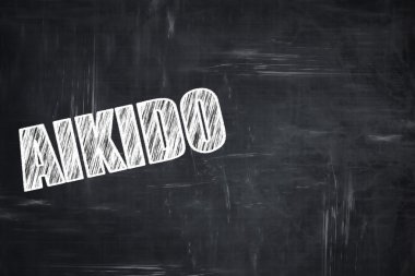 Kara tahta yazma: aikido işareti arka plan