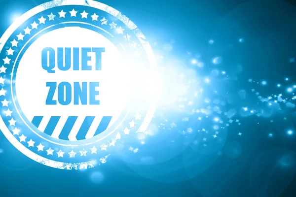 Modré razítko na třpytivé pozadí: Quiet zone znamení — Stock fotografie