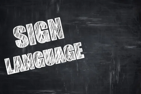 Scrivere lavagna: sfondo linguaggio dei segni — Foto Stock
