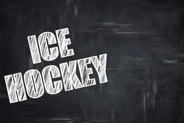 Escritura de pizarra: fondo de signo de hockey sobre hielo —  Fotos de Stock
