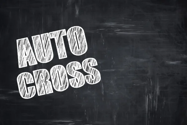 Chalkboard writing: auto cross sign background — Stock Photo, Image