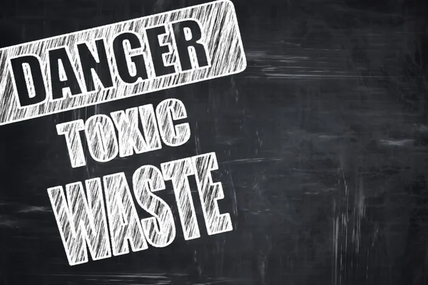 Chalkboard writing: Toxic waste sign — Stock Photo, Image