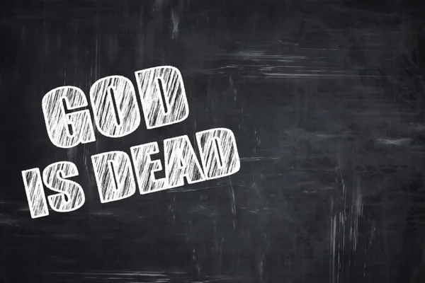 Chalkboard writing: god is dead — Stock Photo, Image