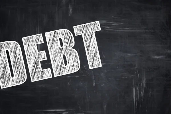 Chalkboard writing: Debt sign with some smooth lines — Stock Photo, Image