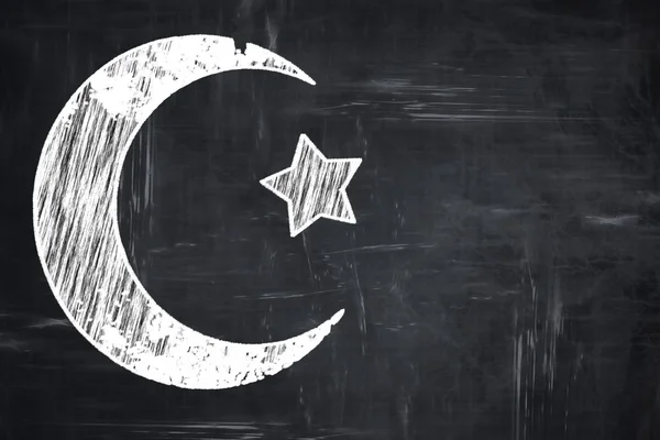 Chalkboard writing: Islam faith symbol — Stock Photo, Image