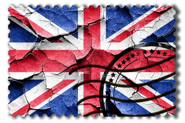 Grunge große britische Flagge mit einigen Rissen und Vintage-Look — Stockfoto